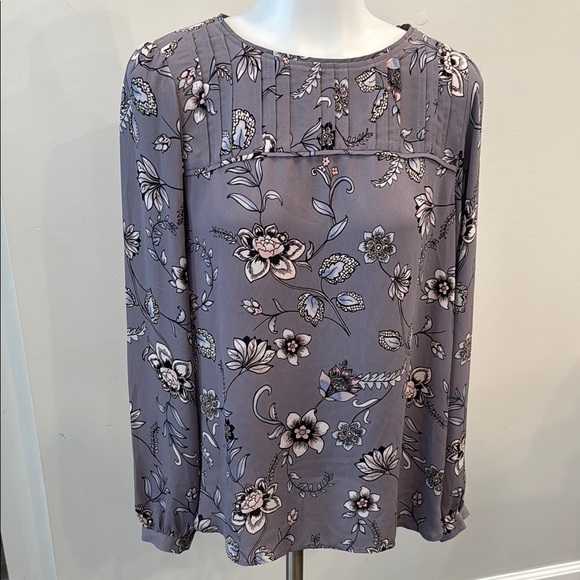 Loft Small Floral Print Women's Top - Purple - Picture 1 of 9